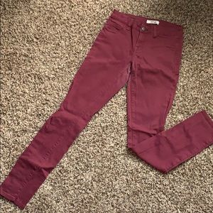 Maroon skinny jeans